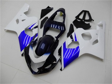 Beste Suzuki GSXR 600/750 Motorrad Verkleidung 2004-2005 - Weiss Blau Schwarz