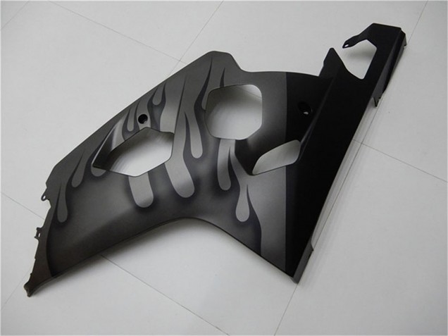 Beste Suzuki GSXR 600/750 Motorrad Verkleidung 2004-2005 - Grau Schwarz Flamme