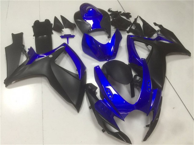 Beste Suzuki GSXR 600/750 Motorrad Verkleidung 2006-2007 - Blau Matt Schwarz