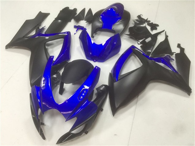 Beste Suzuki GSXR 600/750 Motorrad Verkleidung 2006-2007 - Blau Matt Schwarz
