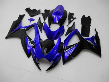 Beste Suzuki GSXR 600/750 Motorrad Verkleidung 2006-2007 - Blau Glanzendes Schwarz