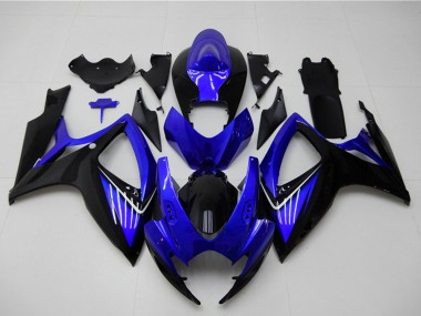 Beste Suzuki GSXR 600/750 Motorrad Verkleidung 2006-2007 - Blau Glanzendes Schwarz