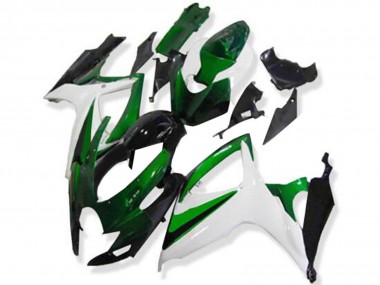 Beste Suzuki GSXR 600/750 Motorrad Verkleidung 2006-2007 - Weiss Grun Glanzendes Schwarz