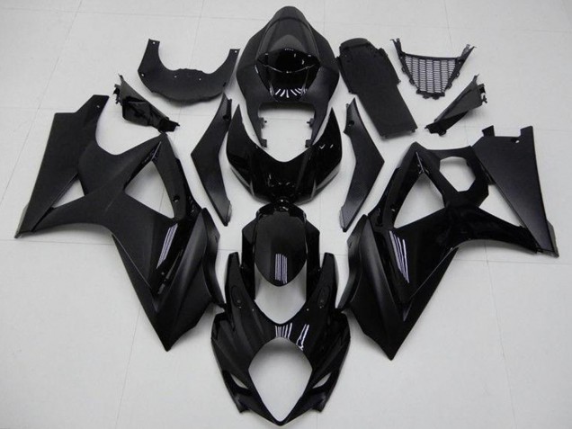 Beste Suzuki GSXR 1000 Motorrad Verkleidung 2007-2008 - Glanzendes Schwarz Matt Schwarz Kein Aufkleber