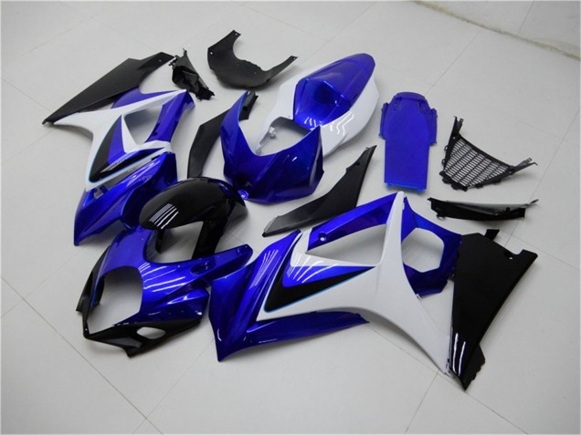 Beste Suzuki GSXR 1000 Motorrad Verkleidung 2007-2008 - Weiss Blau Schwarz Kein Aufkleber