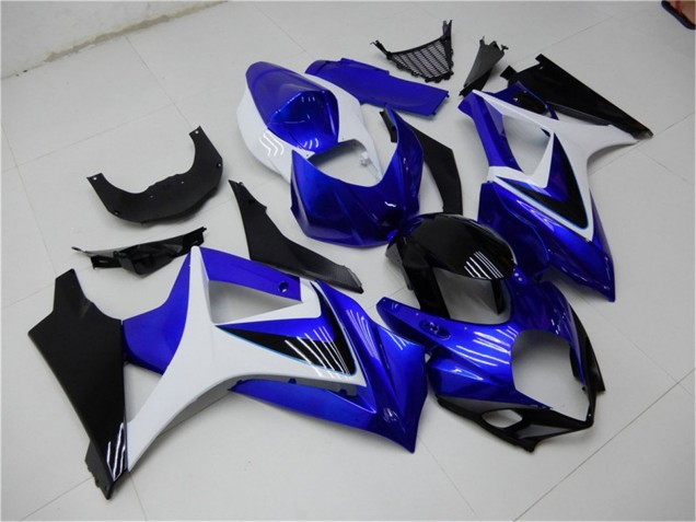 Beste Suzuki GSXR 1000 Motorrad Verkleidung 2007-2008 - Weiss Blau Schwarz Kein Aufkleber