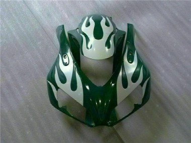 Beste Honda CBR1000RR Motorrad Verkleidung 2006-2007 - Weiss Grun Flamme