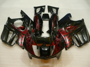 Beste Honda CBR600 F3 Motorrad Verkleidung 1995-1996 - Glanzendes Schwarz Rot Flamme