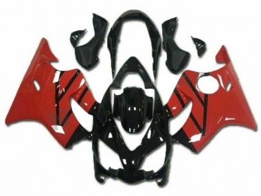 Beste Honda CBR600 F4i Motorrad Verkleidungen Kit 2004-2007 - Rot Glanzendes Schwarz