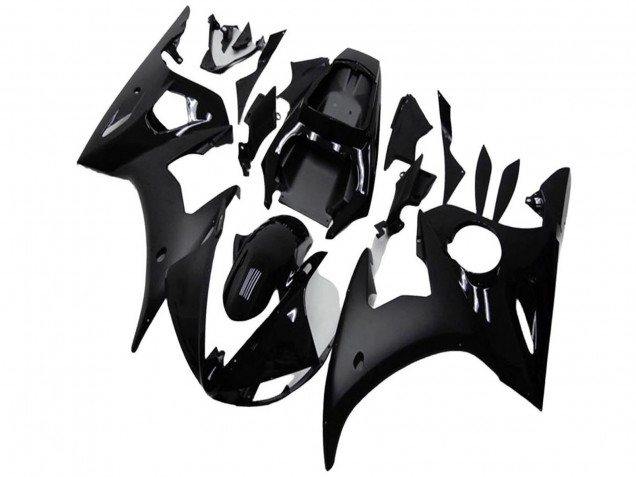Beste Yamaha YZF R6 Motorrad Verkleidung 2003-2004 - Glanzendes Schwarz Matt Schwarz