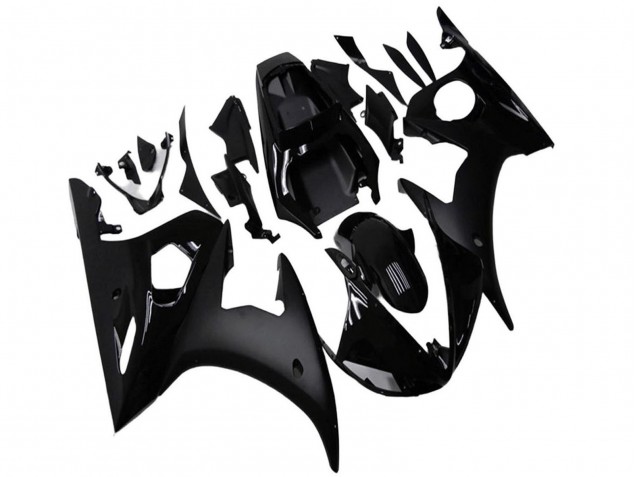 Beste Yamaha YZF R6 Motorrad Verkleidung 2003-2004 - Glanzendes Schwarz Matt Schwarz