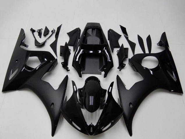 Beste Yamaha YZF R6 Motorrad Verkleidung 2003-2004 - Glanzendes Schwarz Matt Schwarz