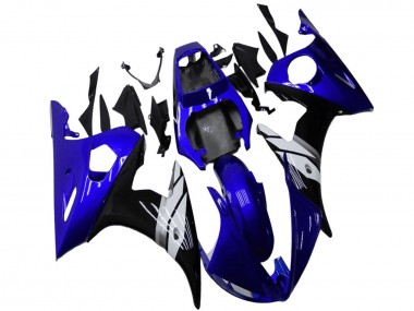 Beste Yamaha YZF R6 Motorrad Verkleidung 2003-2004 - Blau Weiss Glanzendes Schwarz
