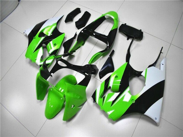 Beste Kawasaki ZX6R Motorrad Verkleidung Kit 2000-2002 - Grun Weiss Schwarz