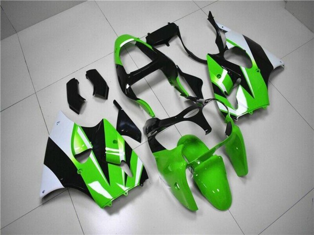 Beste Kawasaki ZX6R Motorrad Verkleidung Kit 2000-2002 - Grun Weiss Schwarz