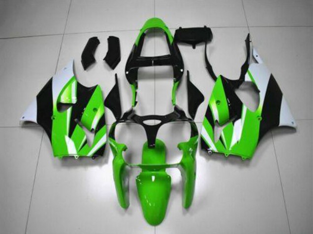 Beste Kawasaki ZX6R Motorrad Verkleidung Kit 2000-2002 - Grun Weiss Schwarz