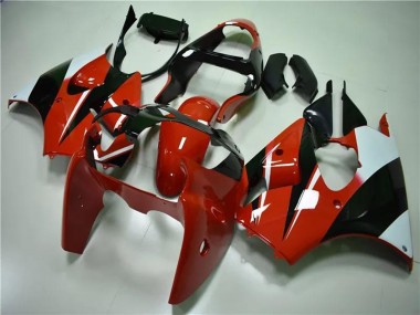 Beste Kawasaki ZX6R Motorrad Verkleidung 2000-2002 - Weiss Rot Glanzendes Schwarz