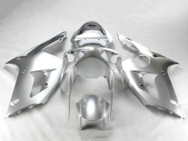 Beste Kawasaki ZX6R Motorrad Verkleidung Kit 2003-2004 - Silber