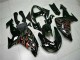 Beste Kawasaki ZX10R Motorrad Verkleidung Kit 2006-2007 - Glanzendes Schwarz Rot Flamme