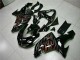Beste Kawasaki ZX10R Motorrad Verkleidung Kit 2006-2007 - Glanzendes Schwarz Rot Flamme