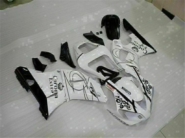Beste Yamaha YZF R1 Motorrad Verkleidung 2000-2001 - Weiss Schwarz Corona Extra