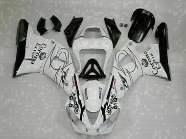 Beste Yamaha YZF R1 Motorrad Verkleidung 2000-2001 - Weiss Schwarz Corona Extra