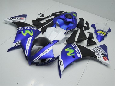Beste Yamaha YZF R1 Motorrad Verkleidung 2012-2014 - Blau Weiss Schwarz Grun MoviStar Yamalube ENEOS
