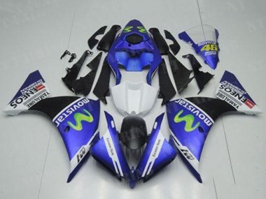 Beste Yamaha YZF R1 Motorrad Verkleidung 2012-2014 - Blau Weiss Schwarz Grun MoviStar Yamalube ENEOS