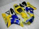 Beste Yamaha YZF R6 Motorrad Verkleidung 1998-2002 - Gelb Blau Weiss Kamel Motul