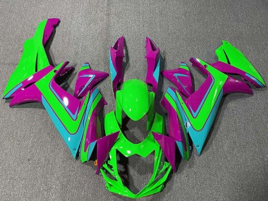 Beste Suzuki GSXR 600 / GSXR 750 Motorrad Verkleidung 2011-2024 - Grun Magenta Hellblau