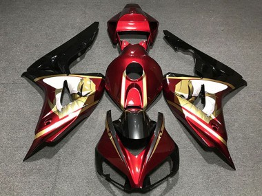 Beste Honda CBR1000RR Motorrad Verkleidung 2006-2007 - Rot Weiss Gold Glanzendes Schwarz