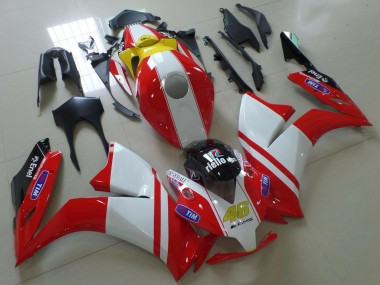 Beste Honda CBR1000RR Motorrad Verkleidung 2012-2016 - Weiss Rot Gelb Blau Ducati Stil