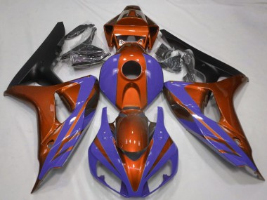 Beste Honda CBR1000RR Motorrad Verkleidung 2006-2007 - Orange Blau Matt Schwarz
