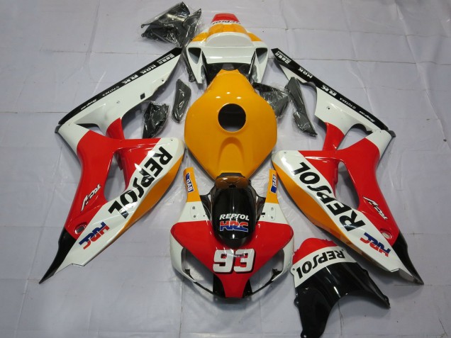 Beste Honda CBR1000RR Motorrad Verkleidung 2006-2007 - Orange Weiss Rot Glanzendes Schwarz Repsol HRC 93