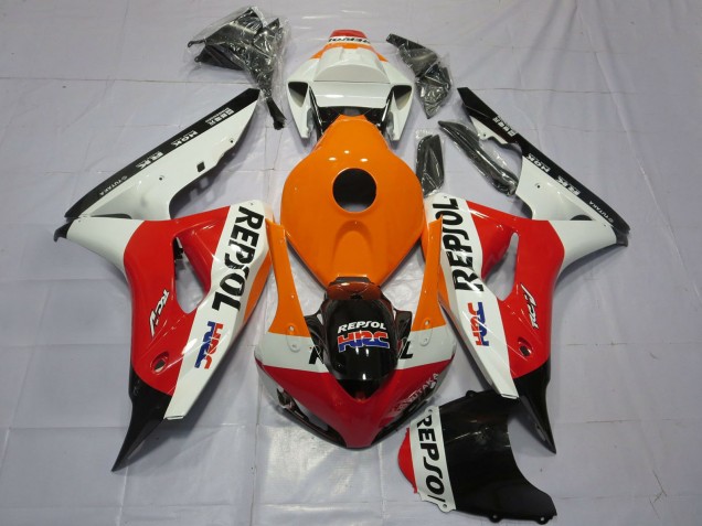 Beste Honda CBR1000RR Motorrad Verkleidung 2006-2007 - Orange Weiss Rot Glanzendes Schwarz Repsol HRC