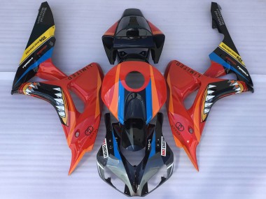Beste Honda CBR1000RR Motorrad Verkleidung 2006-2007 - Rot Blau Gelb Glanzendes Schwarz Hai