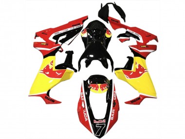 Beste Honda CBR1000RR Motorrad Verkleidung 2017-2023 - Glanzendes Schwarz Gelb Red Bull
