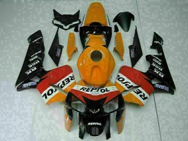 Beste Honda CBR600RR Motorrad Verkleidung 2005-2006 - Orange Weiss Rot Schwarz Repsol