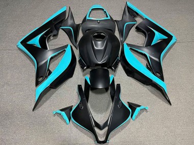 Beste Honda CBR600RR Motorrad Verkleidung 2007-2008 - Cyan Blau Matt Schwarz