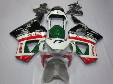 Beste Honda CBR954RR Motorrad Verkleidung 2002-2003 - Weiss Rot Grun Glanzendes Schwarz CRR Castrol