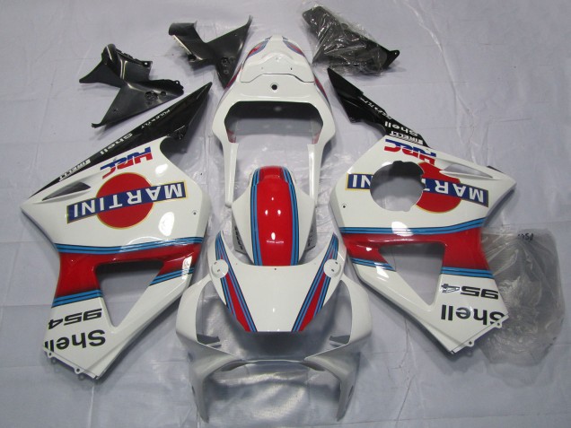 Beste Honda CBR954RR Motorrad Verkleidung 2002-2003 - Weiss Rot Schwarz Martini