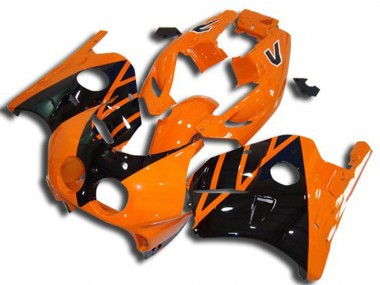 Beste Honda CBR250RR Motorrad Verkleidung 1990-1998 - Orange Glanzendes Schwarz