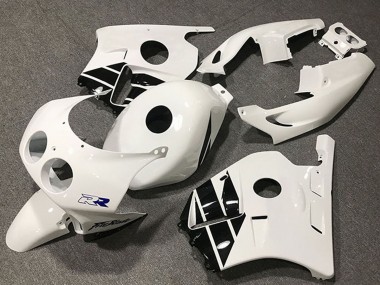 Beste Honda CBR250RR Motorrad Verkleidung 1990-1998 - Weiss Glanzendes Schwarz