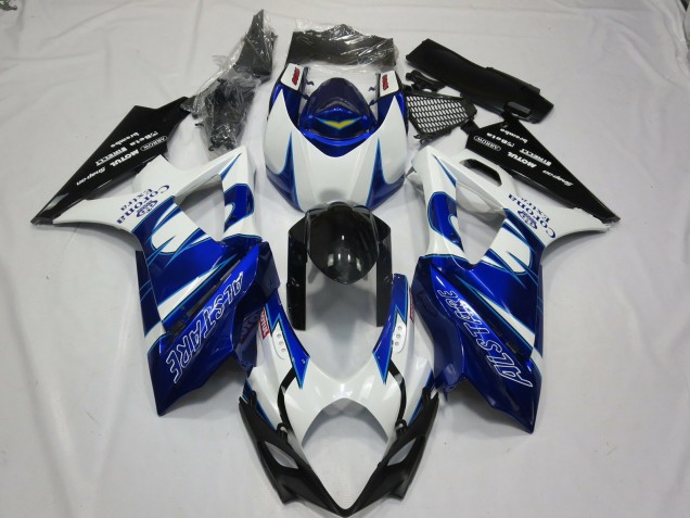 Beste Suzuki GSXR 1000 Motorrad Verkleidung 2007-2008 - Weiss Blau Schwarz Corona Alstare