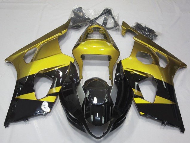 Beste Suzuki GSXR 1000 Motorrad Verkleidung 2003-2004 - Gelb Glanzendes Schwarz