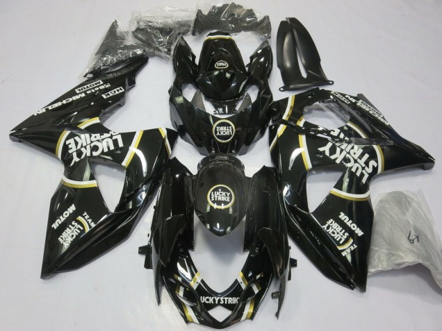 Beste Suzuki GSXR 1000 Motorrad Verkleidung 2009-2016 - Glanzendes Schwarz Lucky Strike
