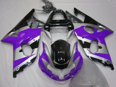 Beste Suzuki GSXR 1000 Motorrad Verkleidung 2000-2002 - Lila Silber Glanzendes Schwarz OEM Stil