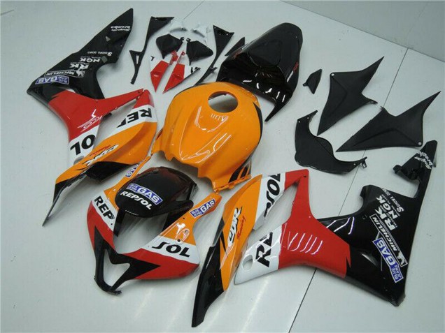 Beste Honda CBR600RR Motorrad Verkleidung 2007-2008 - Orange Weiss Rot Glanzendes Schwarz Repsol