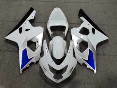 Beste Suzuki GSXR 600 / GSXR 750 Motorrad Verkleidung Kit 2004-2005 - Weiss Blau Schwarz