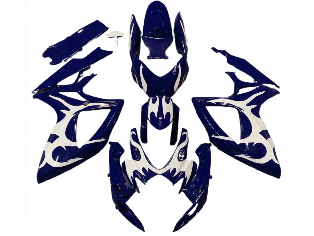Beste Suzuki GSXR 600 / GSXR 750 Motorrad Verkleidung 2006-2007 - Dunkel Blau Weiss Design